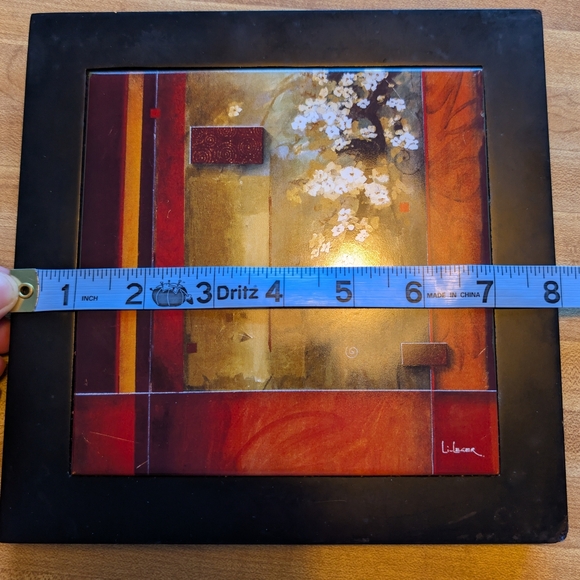 Wood and Tile Trivet Summer Bloom Art - Picture 7 of 9